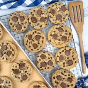 Thick and Chewy Peanut Butter Chocolate Chip Cookies