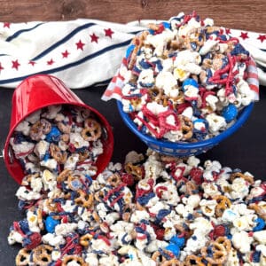 Red, White, and Blue Popcorn Snack Mix
