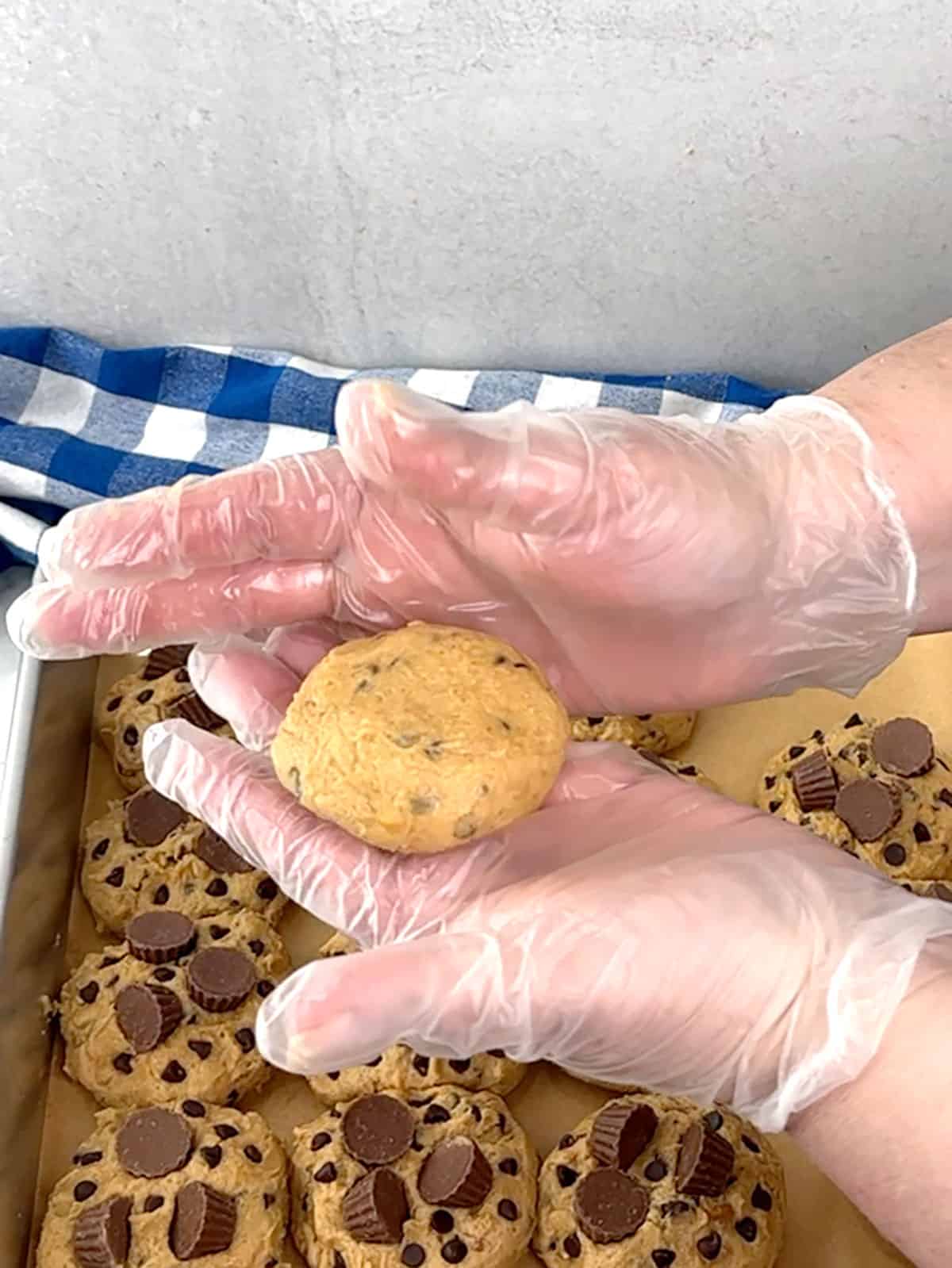 flattening dough balls