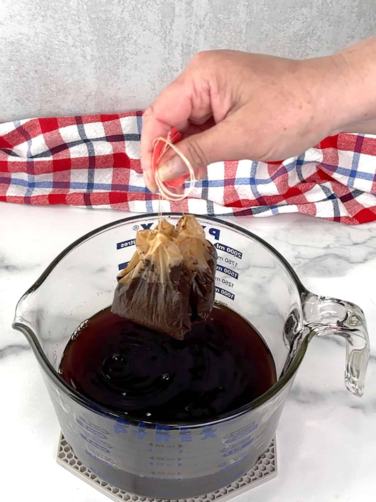 removing tea bags