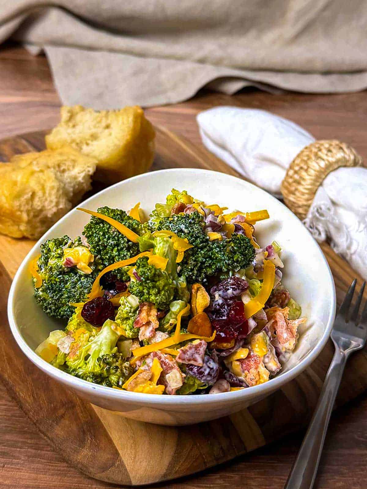 Broccoli Salad with Focaccia.