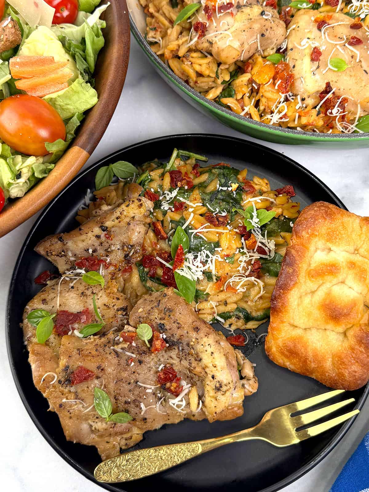 Easy One-Pan Tuscan Chicken with Orzo