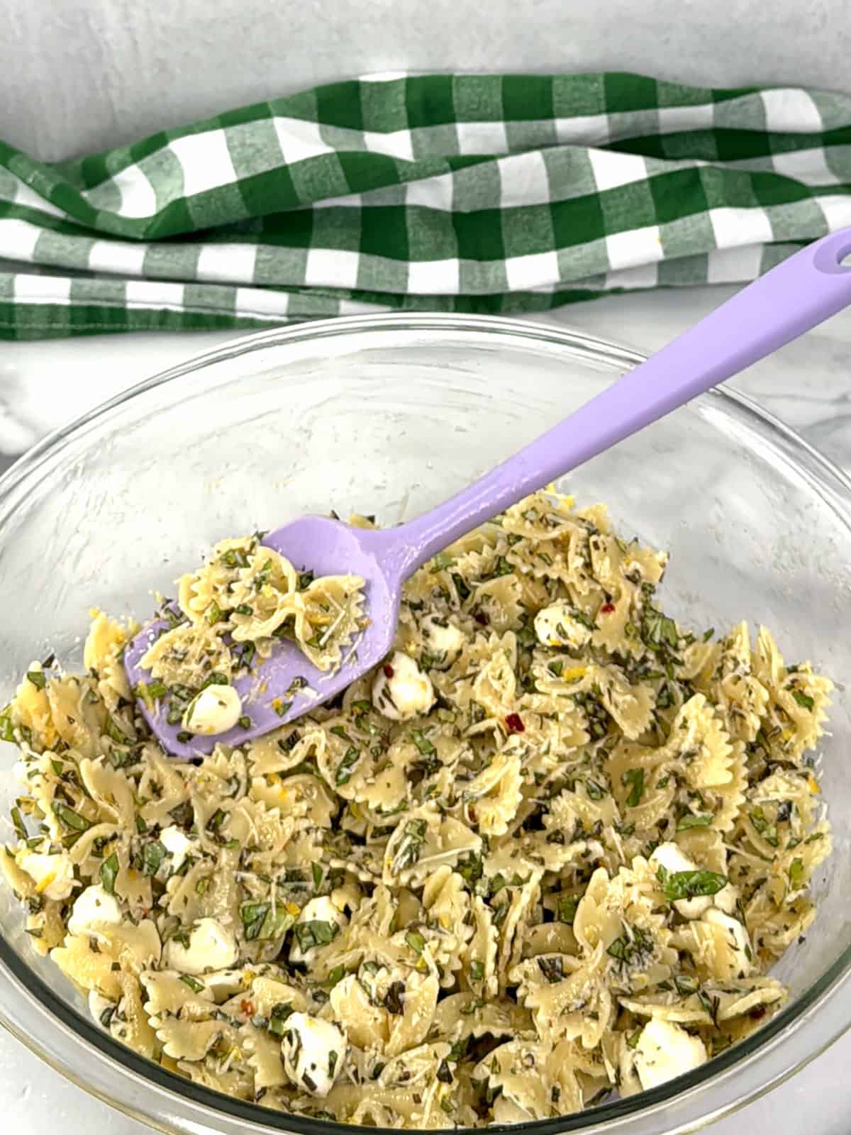 Easy Lemon Basil Pasta Salad with Fresh Mozzarella