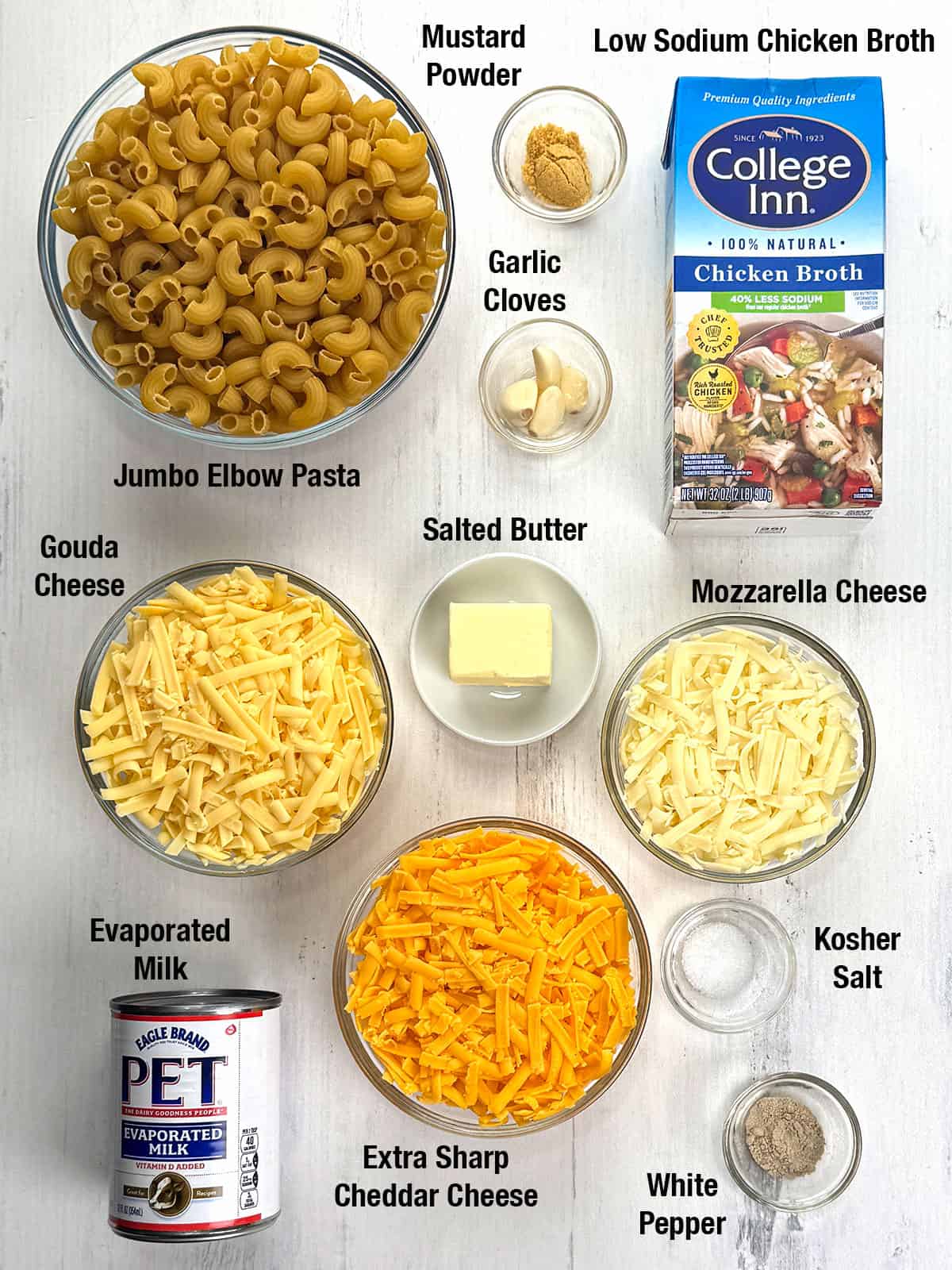 Ingredients for Quick and Easy One-Pot Macaroni and Cheese