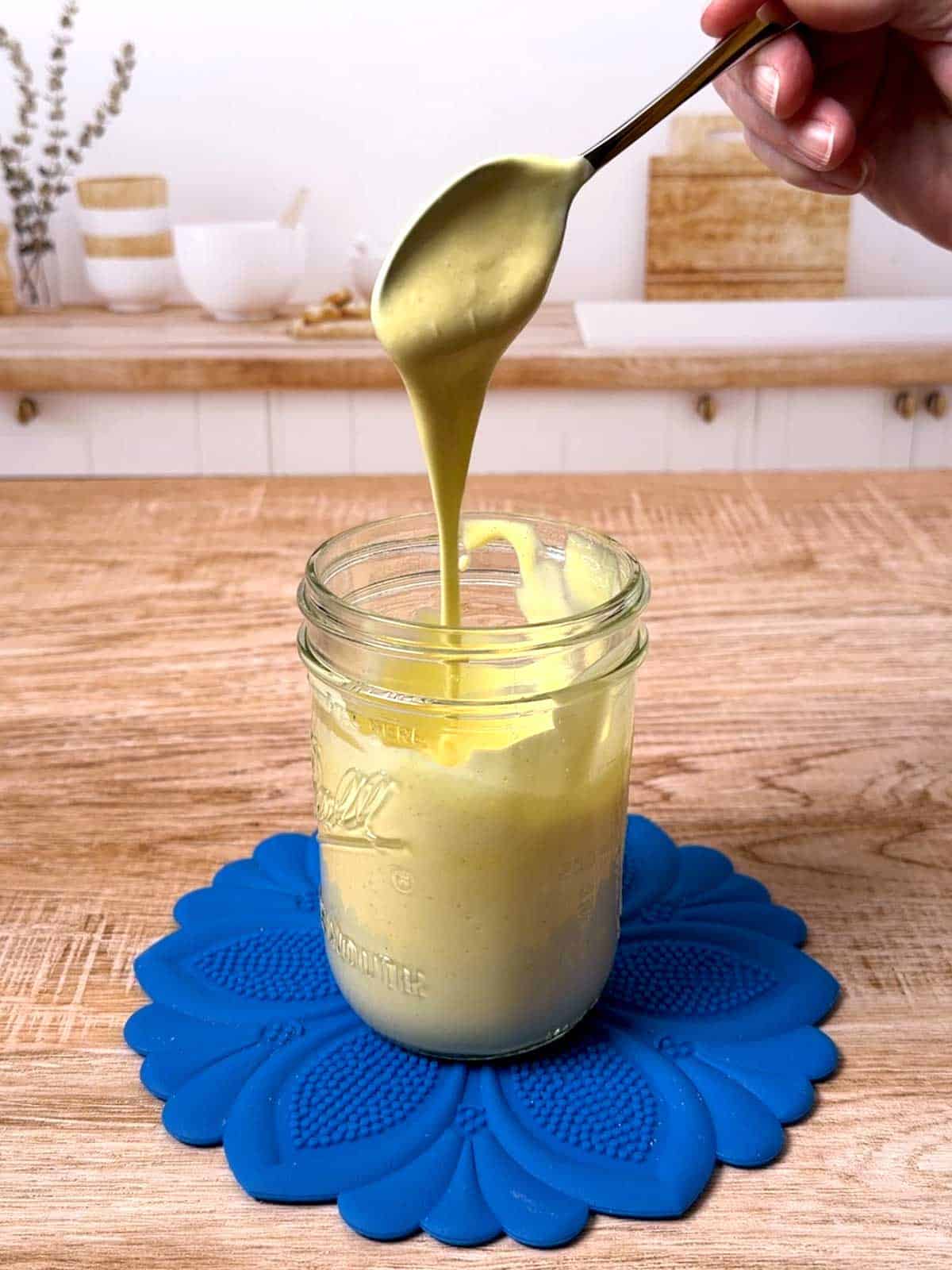 Homemade salad cream.