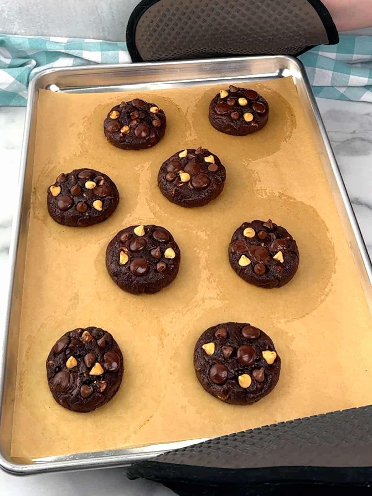 removing pan from the oven