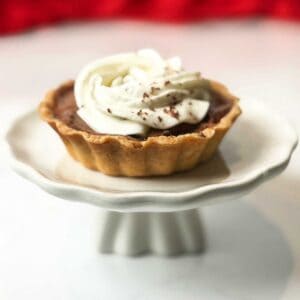 Mini chocolate mousse tarts.