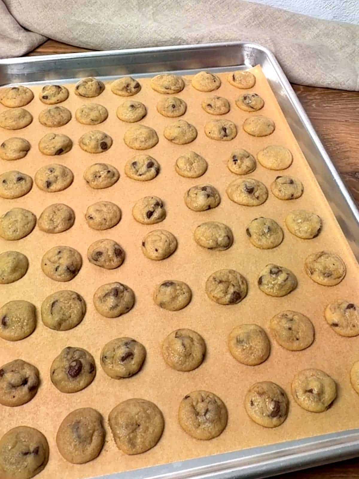 Cookies out of the oven.