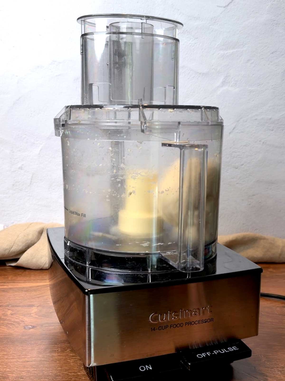 Dough formed in the food processor.