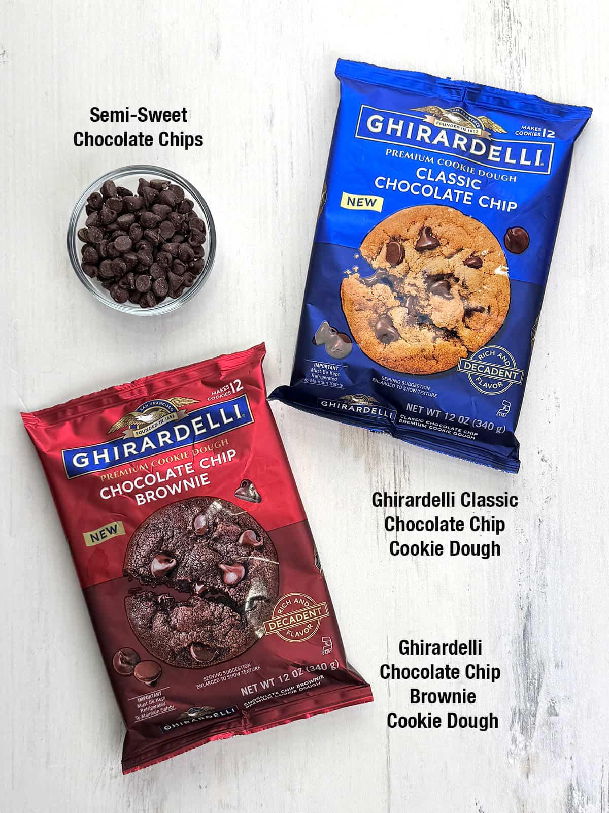 Ingredients for Ghirardelli Brookie Cookies