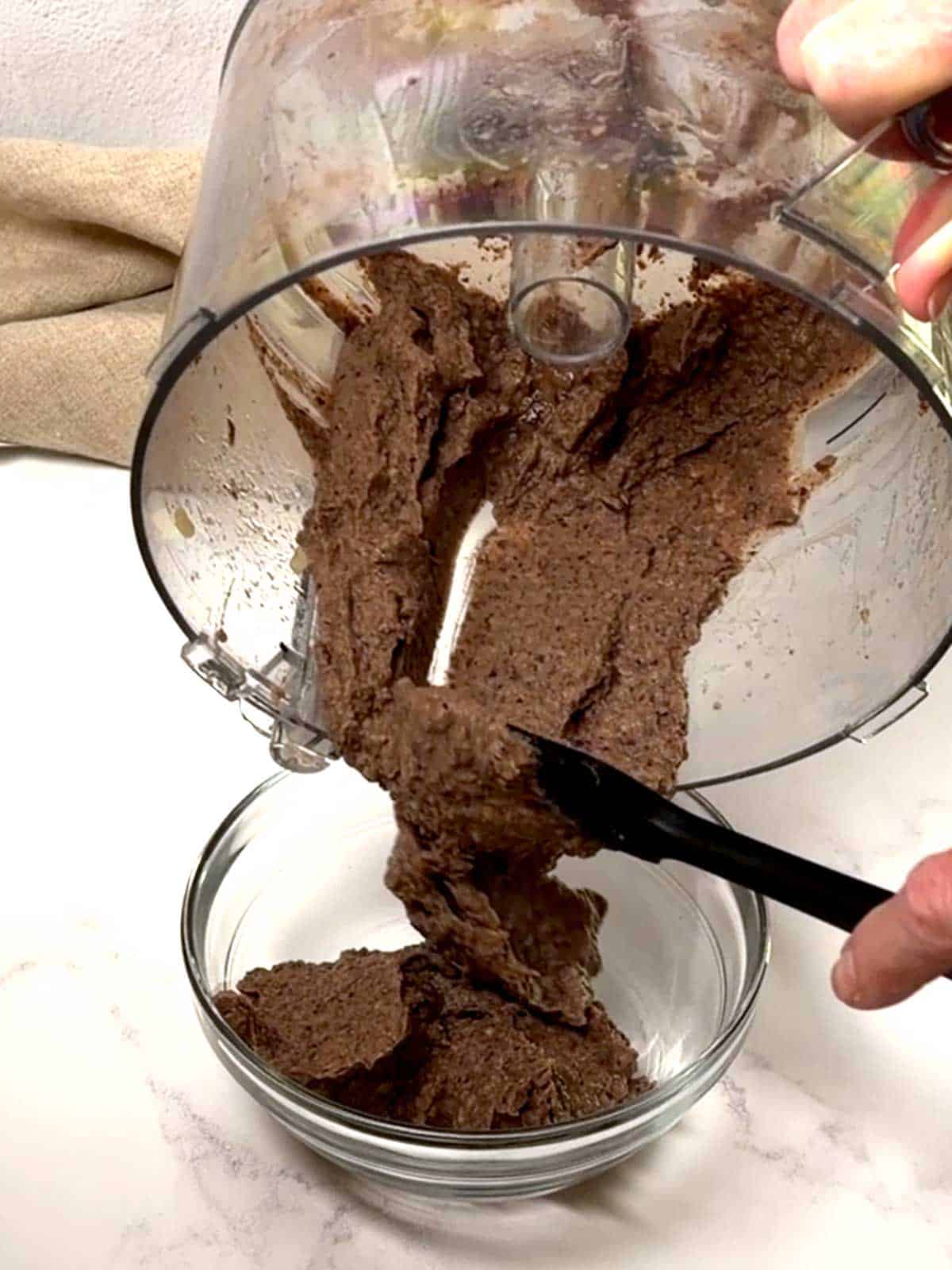 Transsferring Swamp Dip to a bowl.