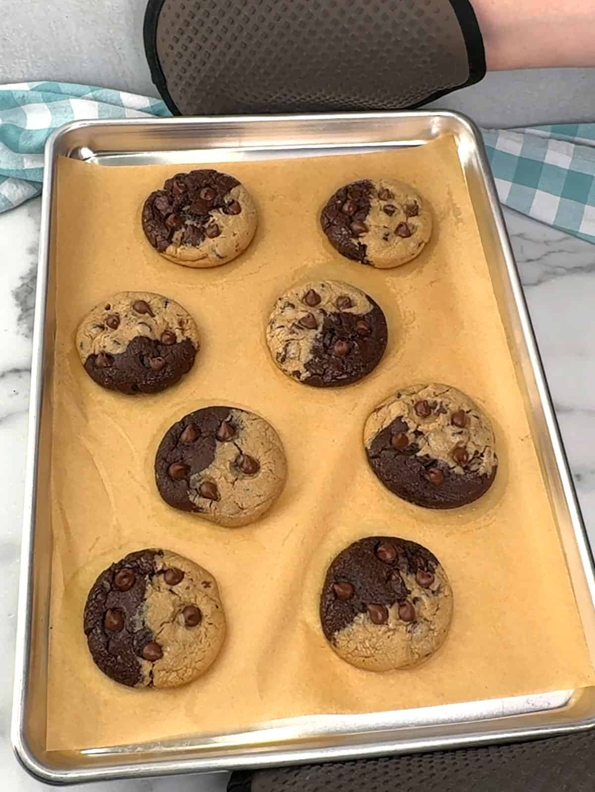 removing pan from the oven